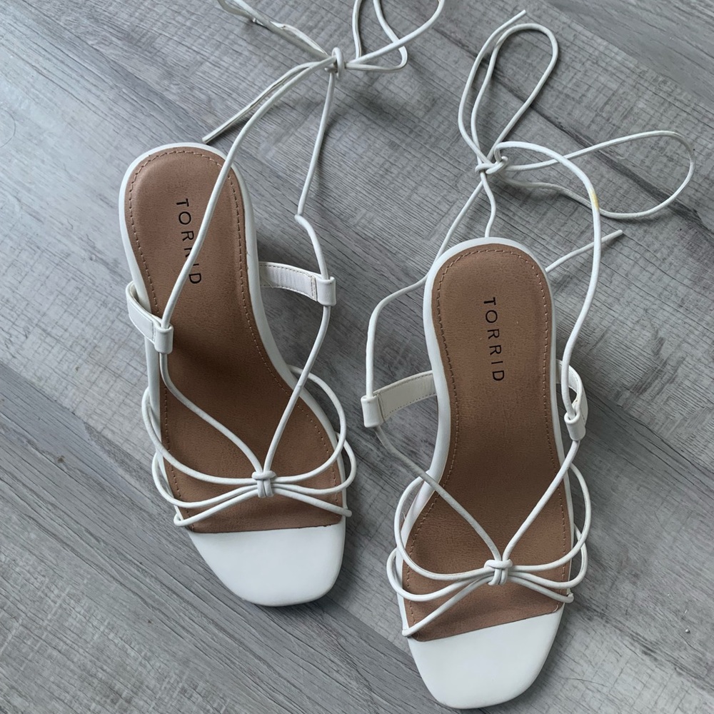 Torrid Faux Leather Ankle Wrap Heels 🤍